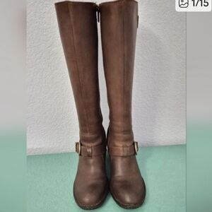 SPRING SALE | Børn Crown Brown Leather Tall Harness Moto Boots 7.5